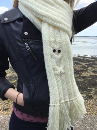 Owl rib scarf 2yrs to adult