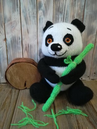 Original Knitting Pattern - Panda soft toy