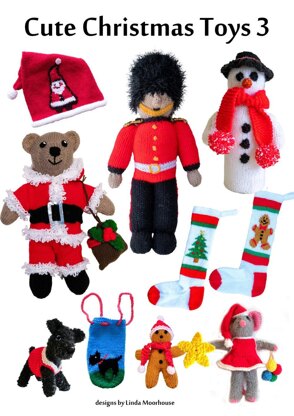 Cute Christmas Toys 3 - guardsman, Westie dog, mouse, gingerbread man, bear, snowman