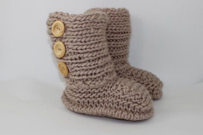 3 Button Childrens Slipper Boots