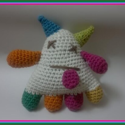 Crochet Rainbow Monster Amigurumi Alien Plushie Doll For Babies