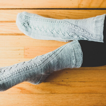 Peninsula Cabled Toe-Up Socks in SweetGeorgia Tough Love Sock - Downloadable PDF