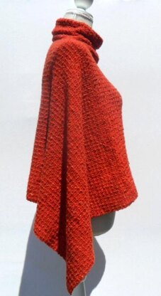 Burnt Orange Turtleneck Poncho