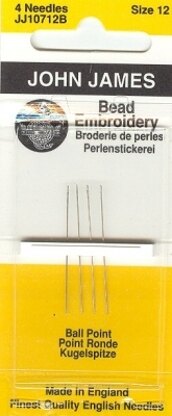 John James Beading Needle, Ball point, 12, 4/pkg