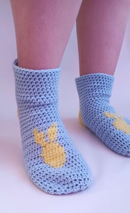 The 'Easter Bunny' crochet socks