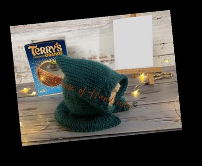 Hooded Cloak Chocolate Orange Cover Knitting Pattern