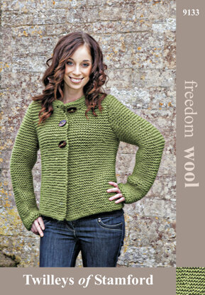 Garter Stitch Jacket in Twilleys Freedom Wool - 9133