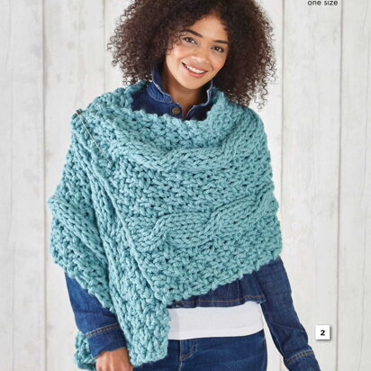 Wrap, Scarves and Snood Knitted in King Cole Big Value Big - 5823 - Downloadable PDF