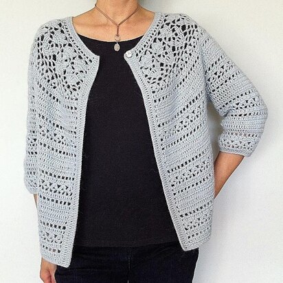 Irene - floral lace yoke cardigan