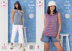 Round Neck and V Neck Tops Knitted in King Cole Jamboree DK - P6350