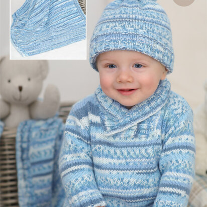 Hat, Sweater and Blanket in Sirdar Snuggly Baby Crofter DK - 1926 - Downloadable PDF