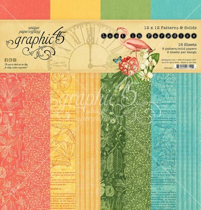 Graphic 45 Double-Sided Paper Pad 12"X12" 16/Pkg - Lost In Paradise, 8 Designs/2 Each