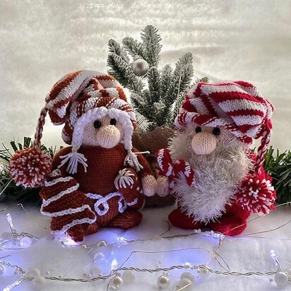 Candy Cane Gonk Gnomes - knitting pattern