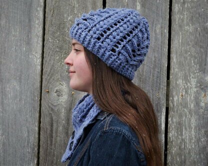 Column of Puffs Hat and Cowl