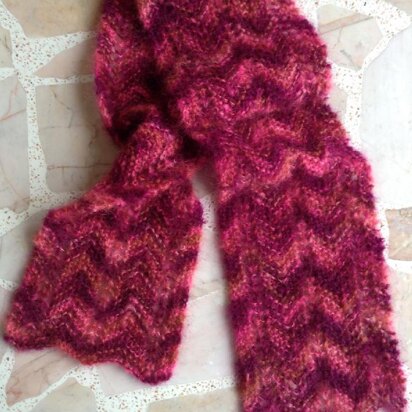 ZigZag Garter Stitch Reversible Knit Scarf