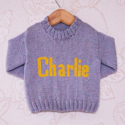 Intarsia - Charlie Moniker Chart - Childrens Sweater
