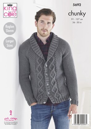 Cardigans Knitted in King Cole Ultra-Soft Chunky - 5692 - Downloadable PDF