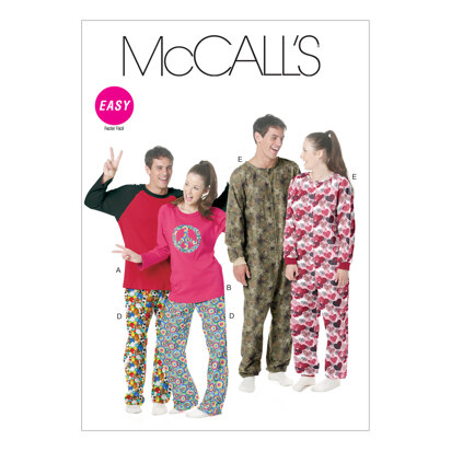 McCall's Misses'/Men's/Teen Boys' Tops, Pants And Jumpsuit M6251 - Sewing Pattern