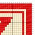Initial Name Letter Z Pillow Mini C2C Crochet Pattern Red Cream Bordered Cushion