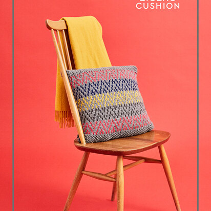 Paintbox Yarns Knitted Zigzag Cushion PDF (Free)