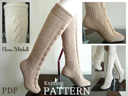 Knitting PATTERN Socks Leg Warmers Women Slippers