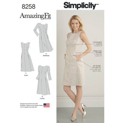 Simplicity Pattern 8258 Women's and Plus Size Amazing Fit Dress 8258 - Sewing Pattern