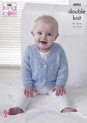 Sweater, Slipover and Cardigan in King Cole Baby Pure DK - 4905 - Downloadable PDF