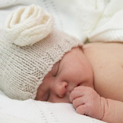 Vintage Rose Hat Baby Cakes by Little Cupcakes - Bc15 - knitting pattern