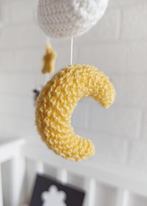 Crochet moon pattern, amigurumi crescent moon