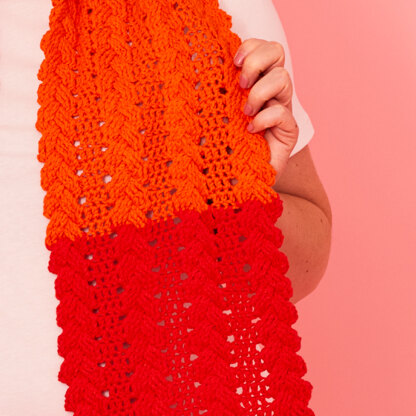 Cheerful Cable Scarf - Free Scarf Crochet Pattern For Adults in Paintbox Yarns Cotton Aran by Paintbox Yarns