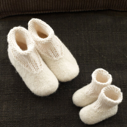 Felted Slip Ons in Lion Brand Wool-Ease - 90080AD