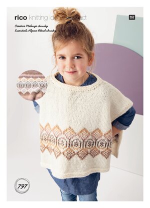 Poncho in Rico Essentials Alpaca Blend Chunky & Creative Melange Chunky - 797 - Downloadable PDF