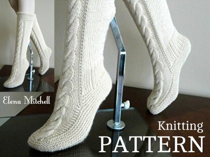 Knitting PATTERN Socks Leg Warmers Women Slippers