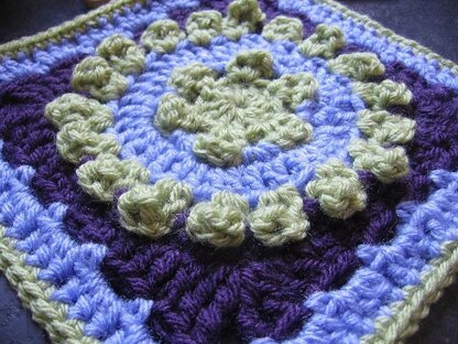 Winter Sun 9"/12" Crochet Block Afghan Square