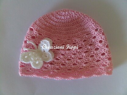 Baby hat with butterfly