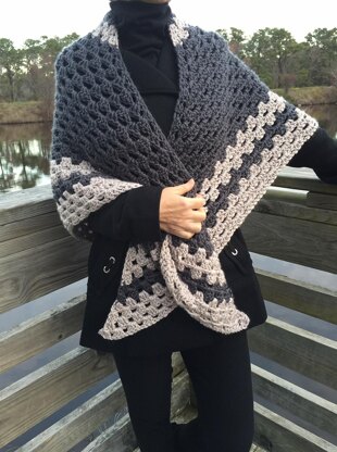 Smoke & Pearls Triangle Shawl