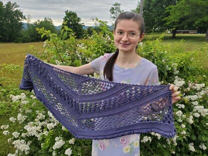 Violet Flower Friend Shawl