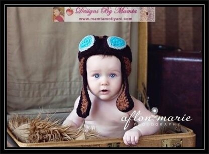 Crochet Aviator Hat Pattern With Goggles Earflaps For Newborn Baby