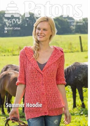 Summer Hoodie in Washed Cotton DK - 3988