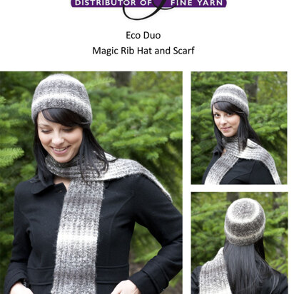 Magic Rib Hat & Scarf in Cascade Eco Duo - W246