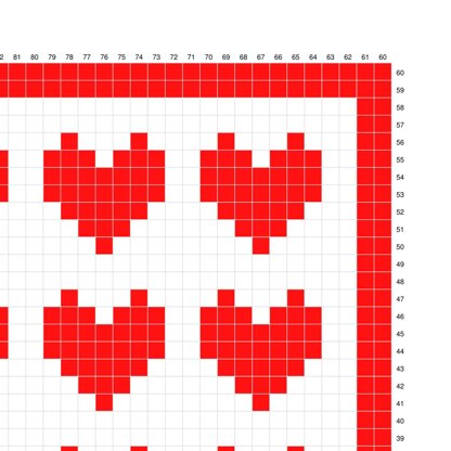 C2C Valentine's Day Blanket Hearts Throw Graphgan Crochet Pattern