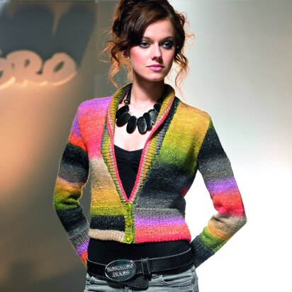 Ava Shawl Neck Cardigan in Noro Silk Garden Lite - PDF