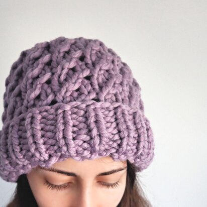 Faux Cable Knit Beanie