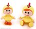 116 Girl Doll in a chicken outfit Amigurumi