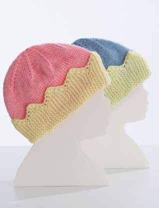 King/Queen Baby Hats in Bernat Softee Baby Solids