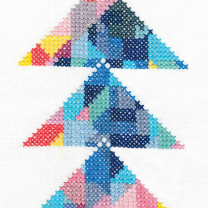 DMC Triangulation (printed fabric) Cross Stitch Kit - 20cm x 15cm