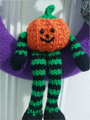 Halloween Wreath with Pumpkin Ghost Bat & Spider Decoration LH013