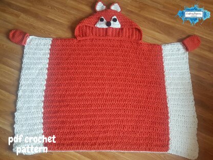 Woodland Fox Hooded Blanket For Adults & Kids