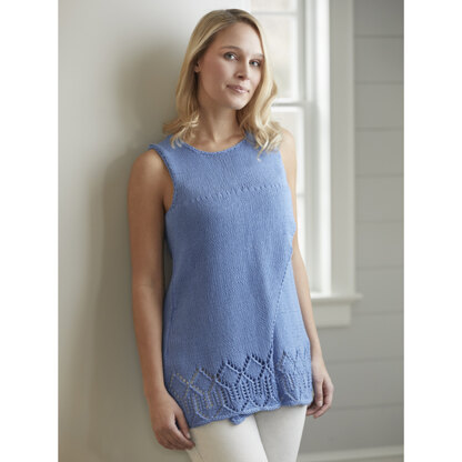 832 Wrap It Up Asymmetrical Lace Hem Tank - Top Knitting Pattern for Women in Valley Yarns Southwick