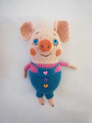 Toy Knitting Patterns - Knit Toy 3 Little Piglets, Knitting Pattern Animals